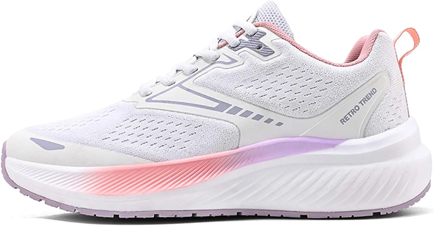 Men's Sports Running Shoes Fashion Sneakers Summer Breathable Mesh Walking Road Jogging Shoes Ladies Lace Up Lightweight Casual Walking Sneakers