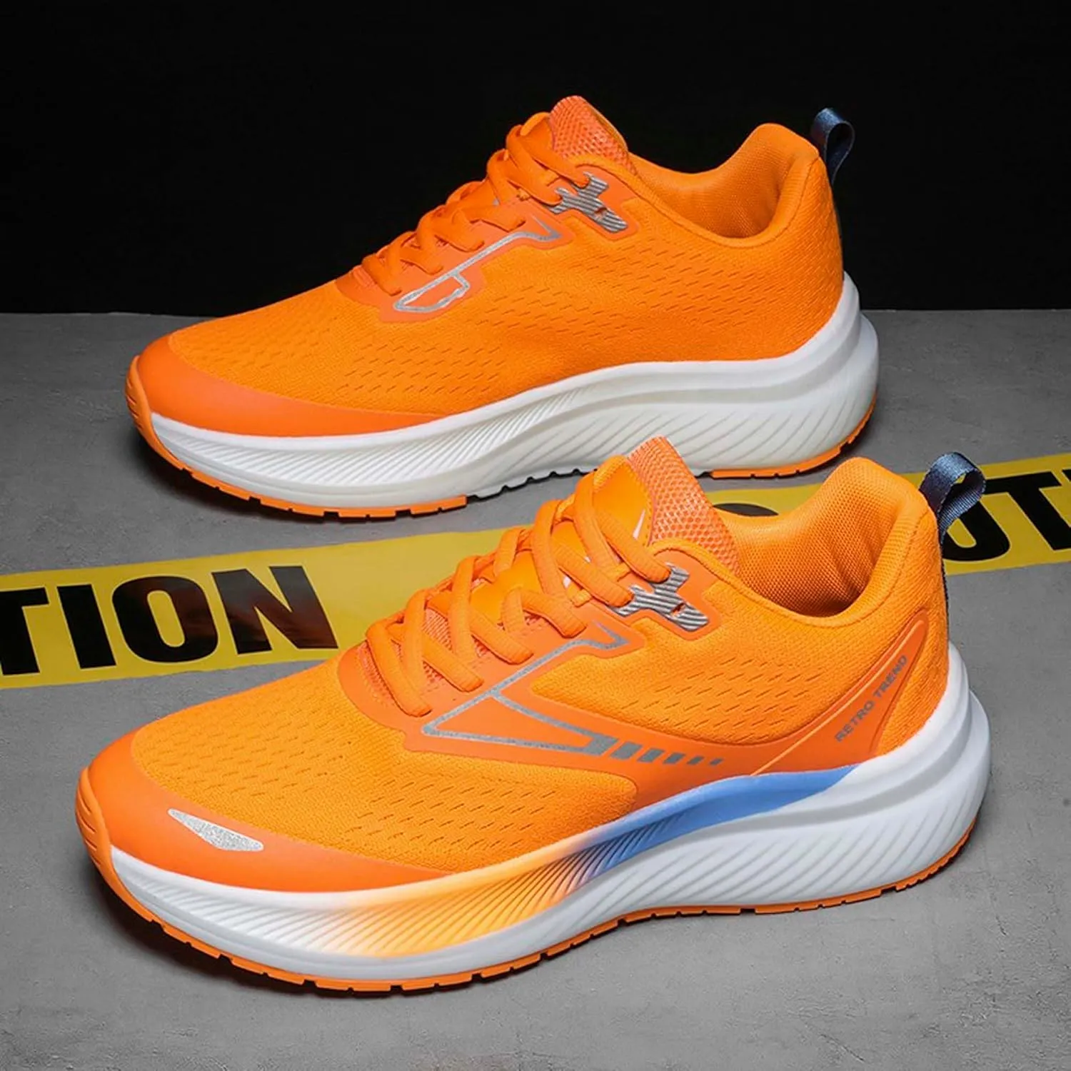Men's Sports Running Shoes Fashion Sneakers Summer Breathable Mesh Walking Road Jogging Shoes Ladies Lace Up Lightweight Casual Walking Sneakers
