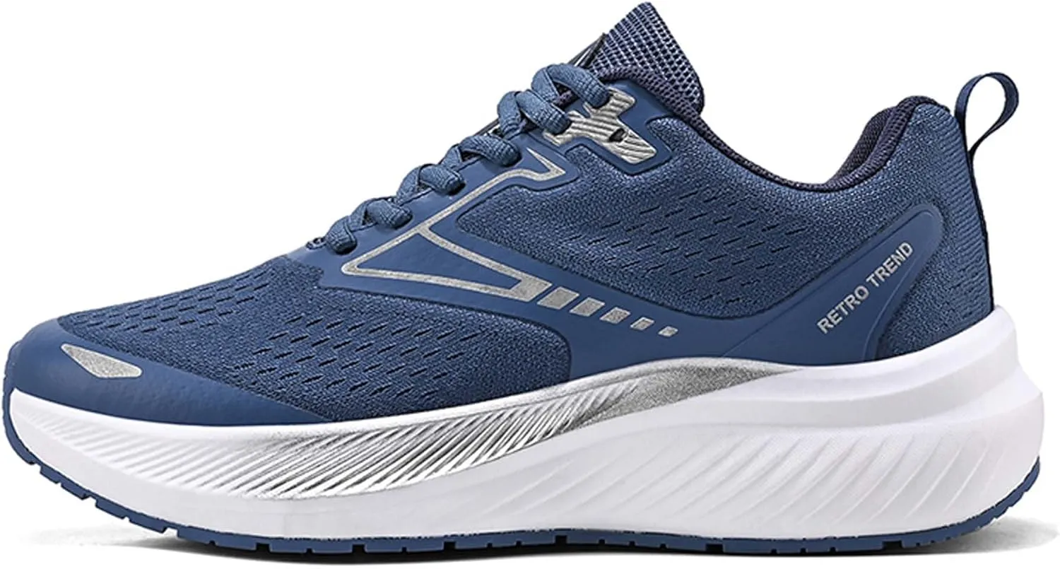 Men's Sports Running Shoes Fashion Sneakers Summer Breathable Mesh Walking Road Jogging Shoes Ladies Lace Up Lightweight Casual Walking Sneakers