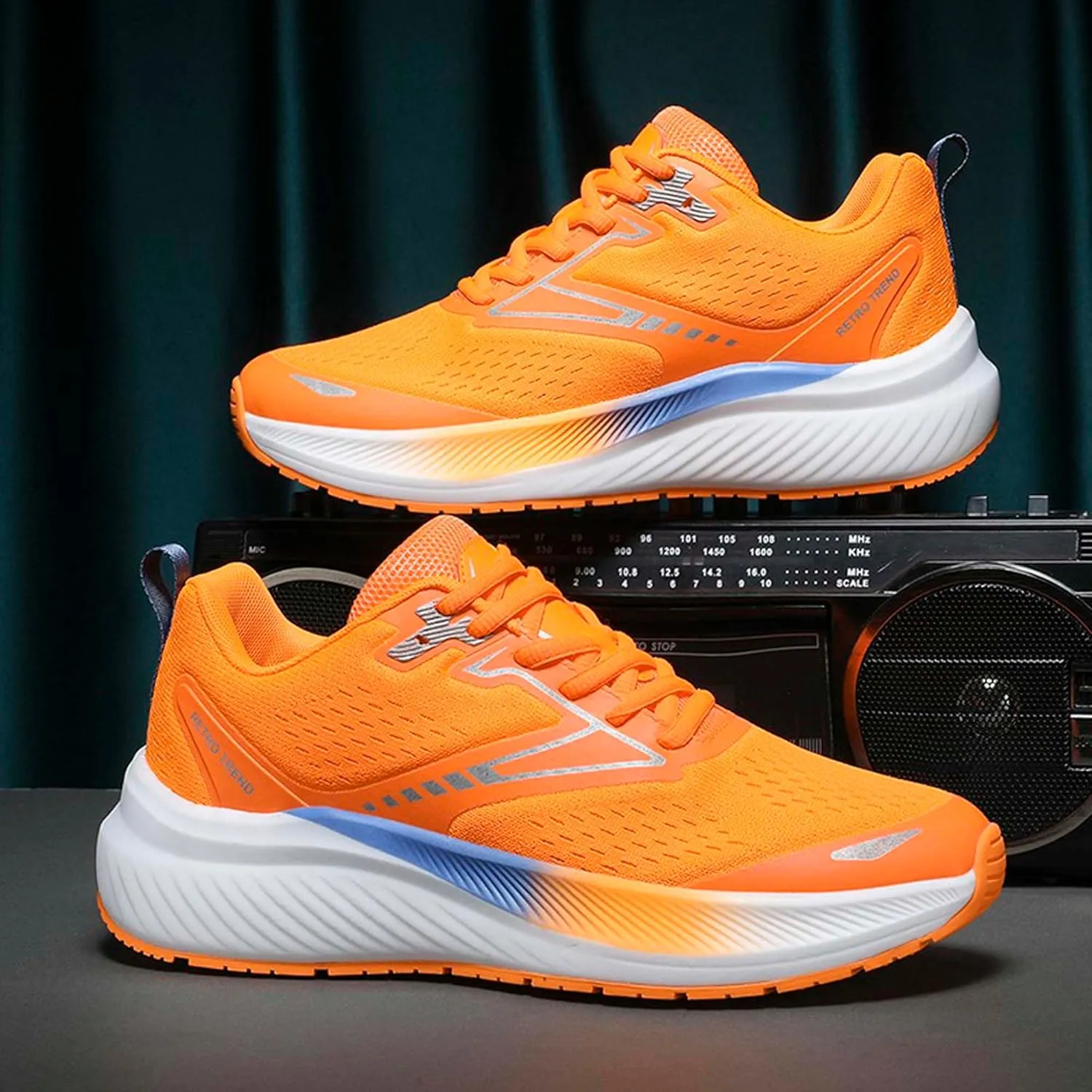 Men's Sports Running Shoes Fashion Sneakers Summer Breathable Mesh Walking Road Jogging Shoes Ladies Lace Up Lightweight Casual Walking Sneakers
