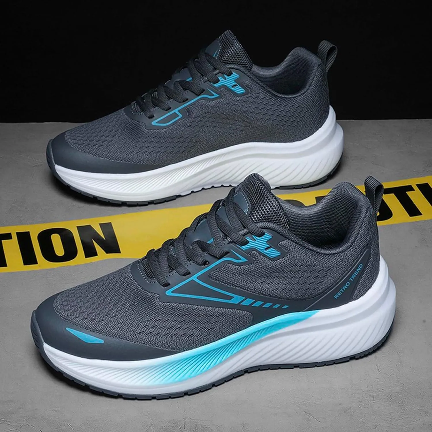 Men's Sports Running Shoes Fashion Sneakers Summer Breathable Mesh Walking Road Jogging Shoes Ladies Lace Up Lightweight Casual Walking Sneakers