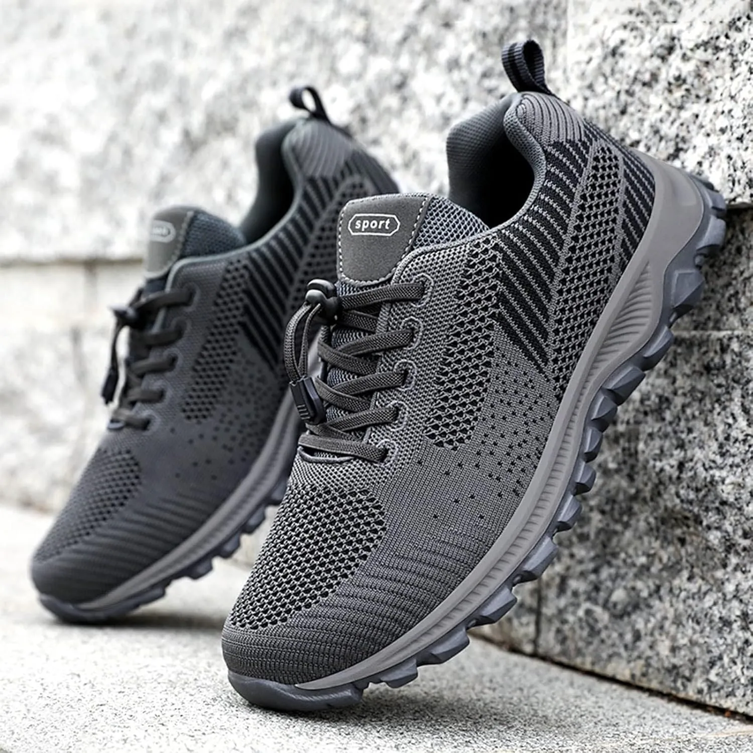 Mens Tennis Shoes Non Slip Shoes Lightweight Breathable Slip on Running Fashion Men's Casual Sneakers Mesh Breathable Walking on for Men White Sneakers
