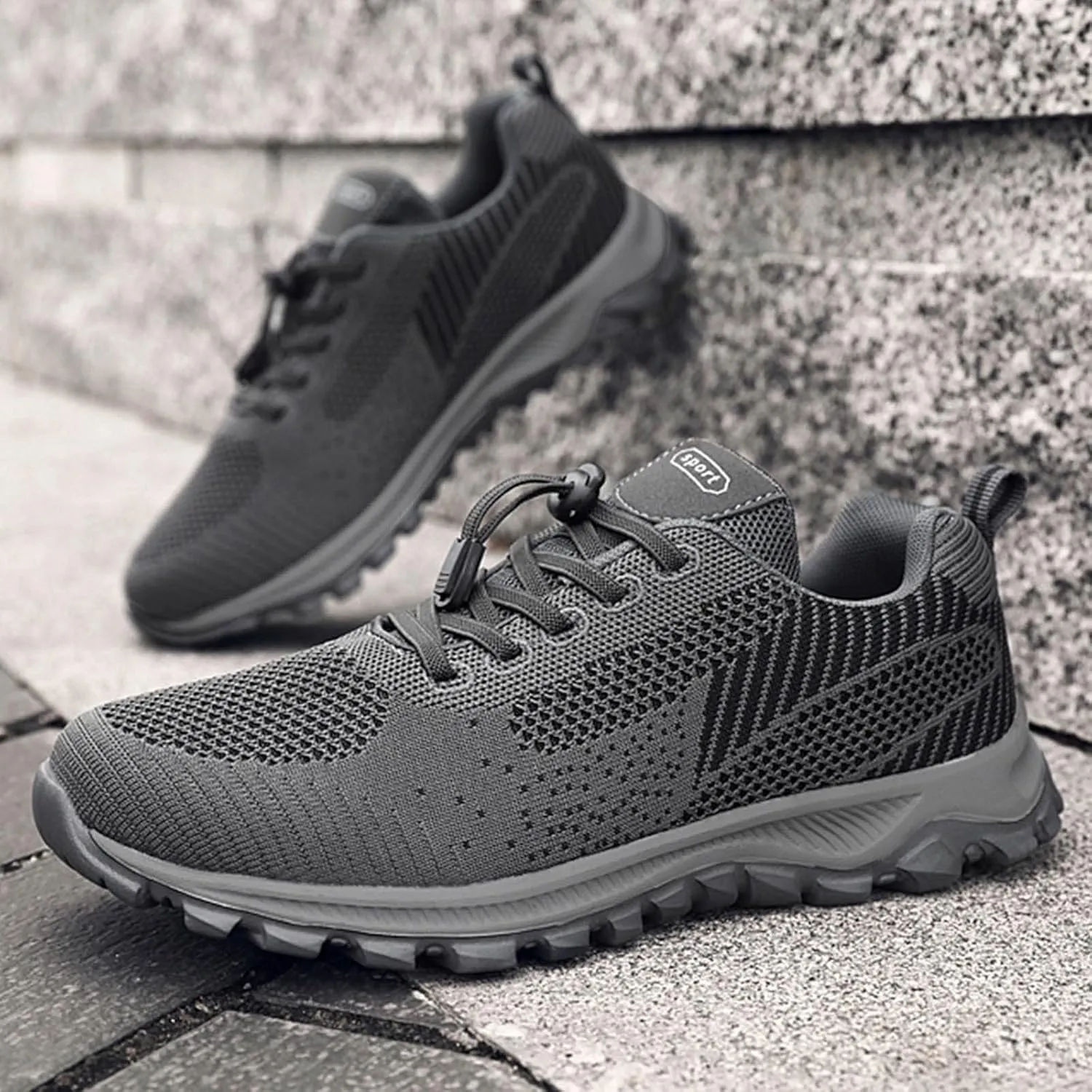 Mens Tennis Shoes Non Slip Shoes Lightweight Breathable Slip on Running Fashion Men's Casual Sneakers Mesh Breathable Walking on for Men White Sneakers