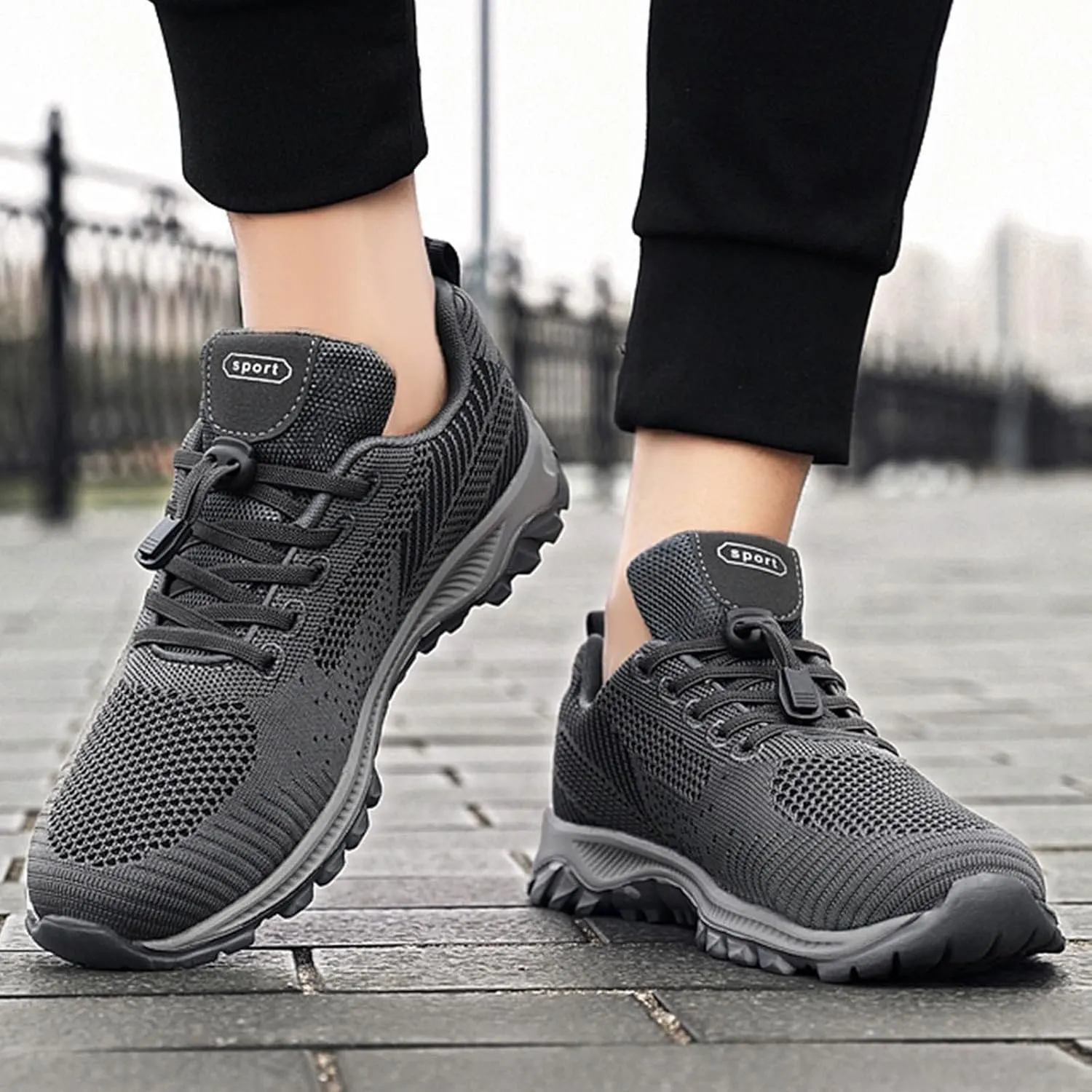 Mens Tennis Shoes Non Slip Shoes Lightweight Breathable Slip on Running Fashion Men's Casual Sneakers Mesh Breathable Walking on for Men White Sneakers