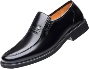 Men's Trendy Solid Slip On Loafer Shoes Comfortable Cowhide Soles Non-Slip Walking Shoes for Driving Walking Wedding Outdoor Indoor Size