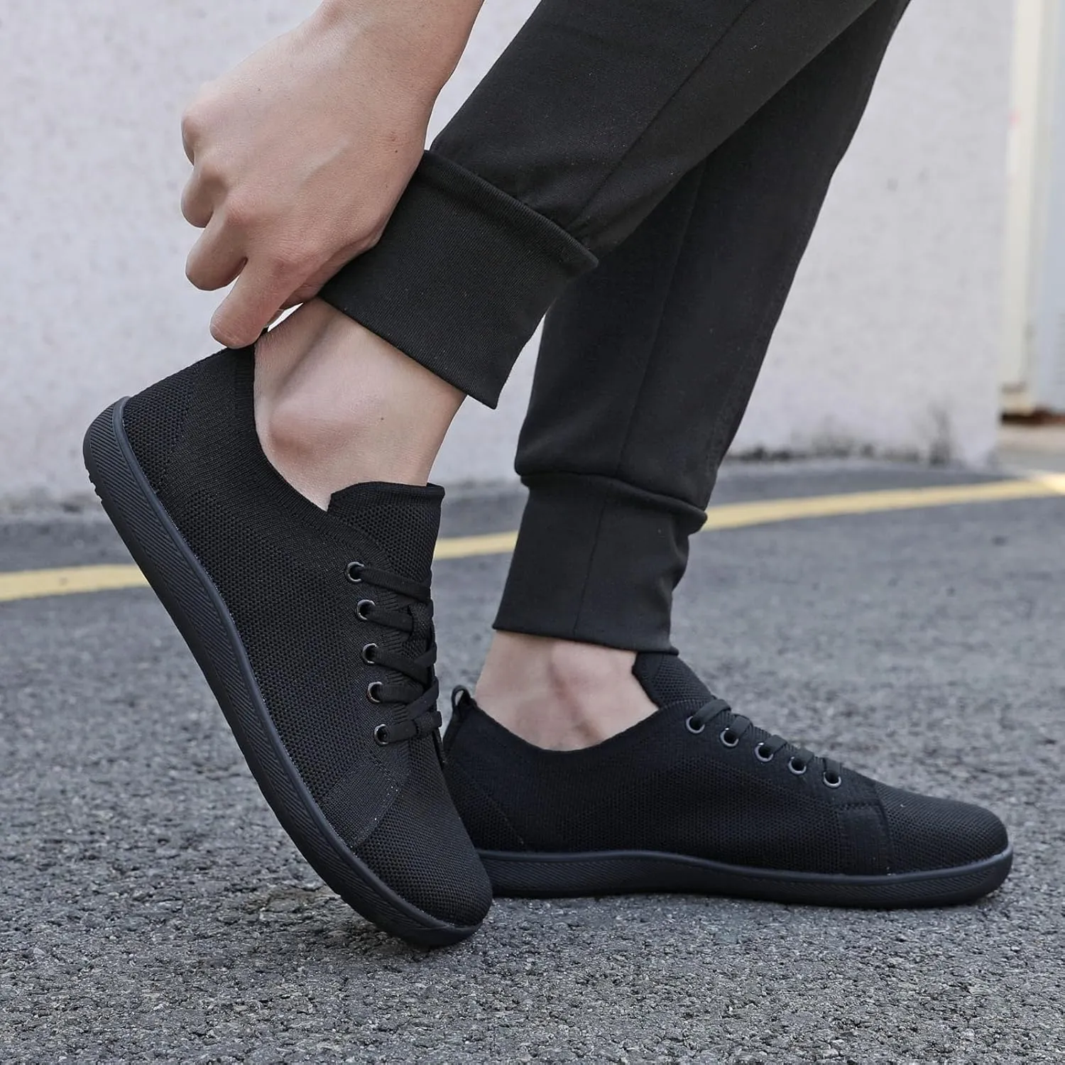 Mens Womens Minimalist Zero Drop Sole Walking Shoes,Outdoor Wide Toe Box Hiking Sneakers,Non-Slip Breathable Lace Up Athletic Shoes,Summer Casual Arch Support Sneaker for Running Jogging