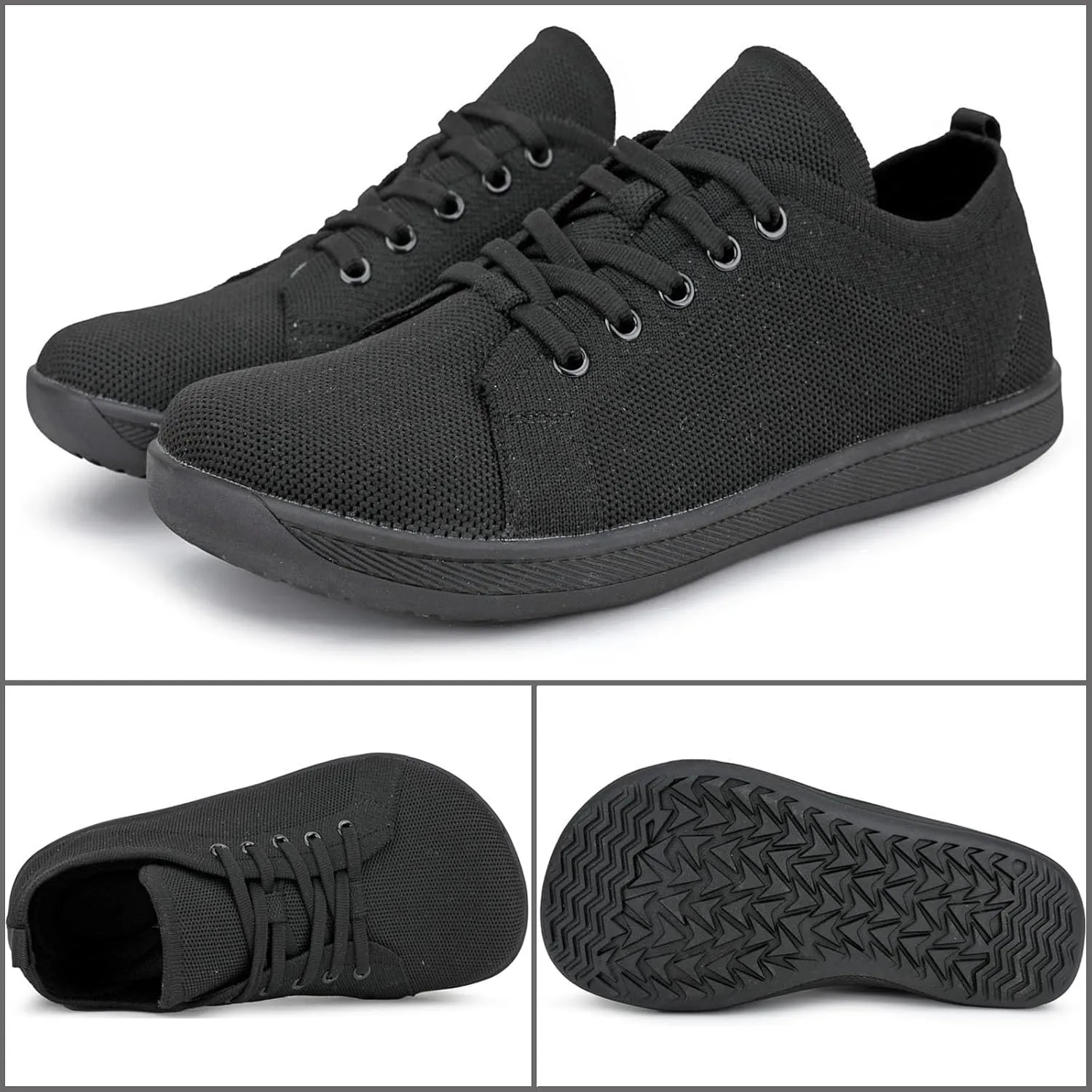 Mens Womens Minimalist Zero Drop Sole Walking Shoes,Outdoor Wide Toe Box Hiking Sneakers,Non-Slip Breathable Lace Up Athletic Shoes,Summer Casual Arch Support Sneaker for Running Jogging
