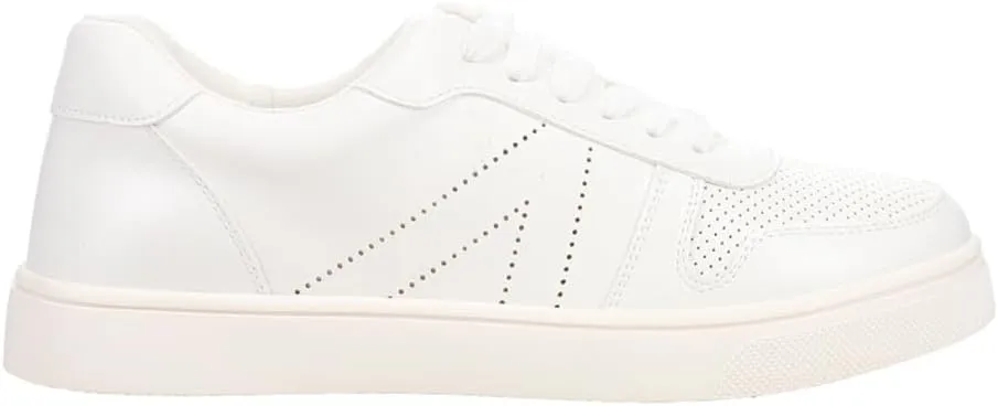 MIA Womens Krew Perforated Lace Up Sneakers Shoes Casual - White