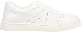 MIA Womens Krew Perforated Lace Up Sneakers Shoes Casual - White