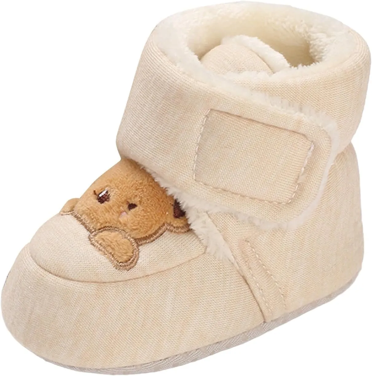 Newborn Booties Infant Baby Boys Girls Cozy Fleece Ankle Boots Soft Bottom Newborn Warm Winter Fuzzy Socks Shoes