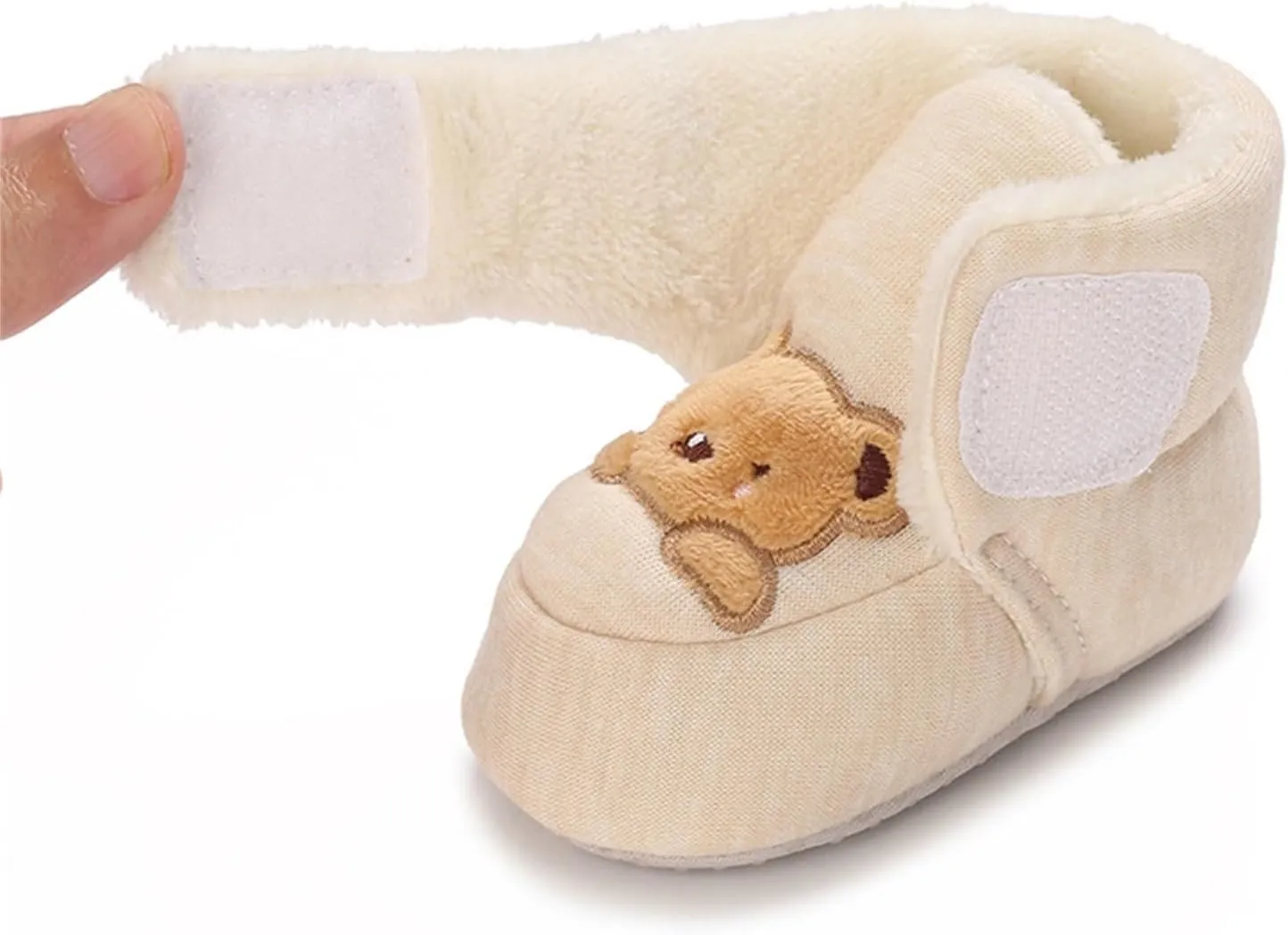 Newborn Booties Infant Baby Boys Girls Cozy Fleece Ankle Boots Soft Bottom Newborn Warm Winter Fuzzy Socks Shoes