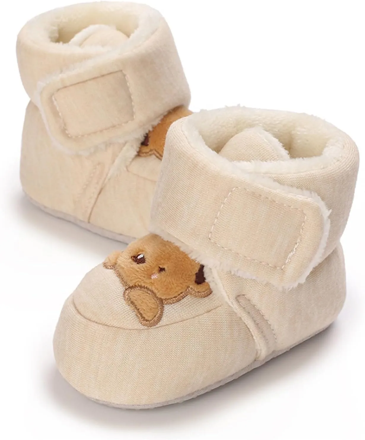 Newborn Booties Infant Baby Boys Girls Cozy Fleece Ankle Boots Soft Bottom Newborn Warm Winter Fuzzy Socks Shoes
