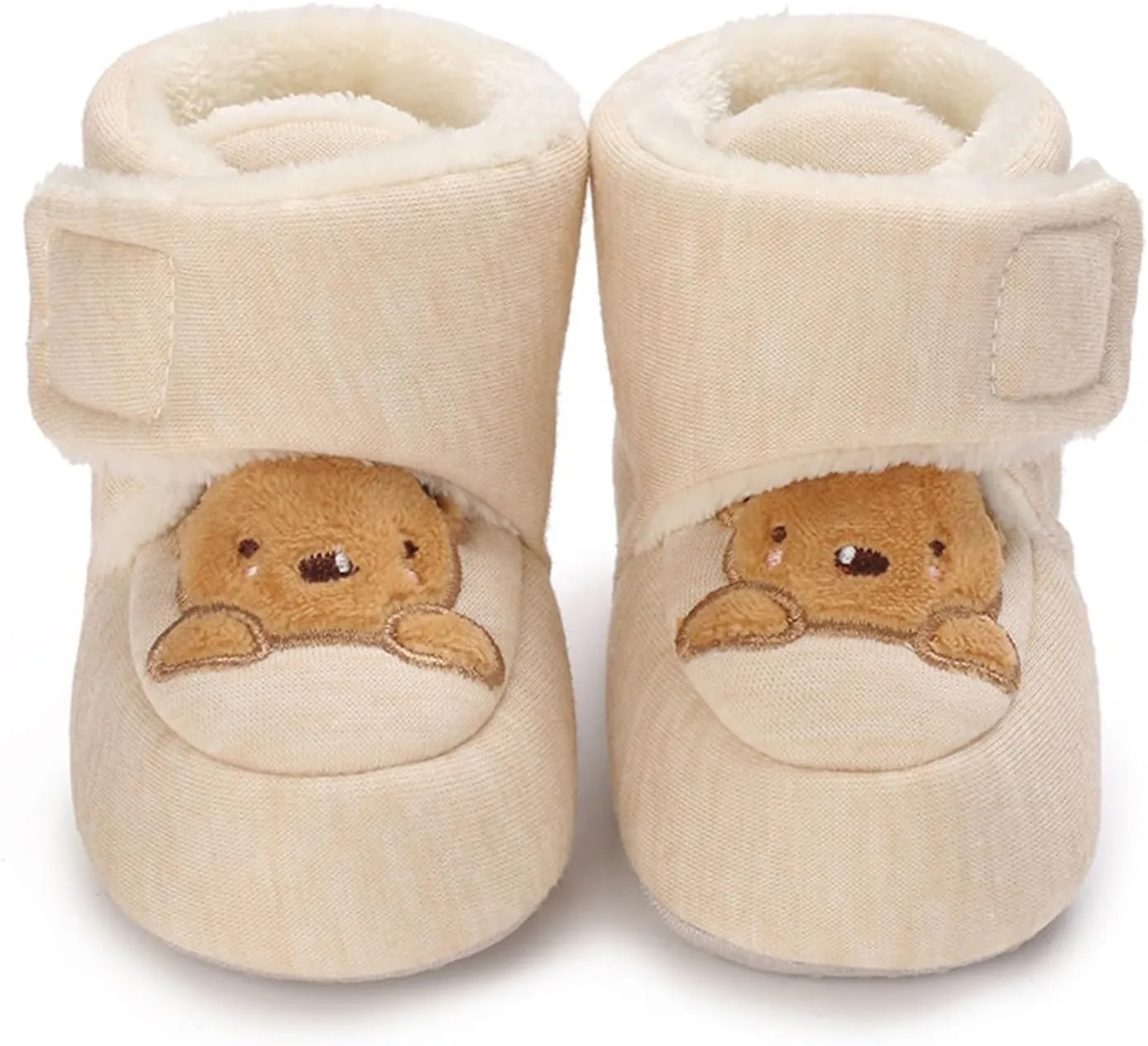 Newborn Booties Infant Baby Boys Girls Cozy Fleece Ankle Boots Soft Bottom Newborn Warm Winter Fuzzy Socks Shoes