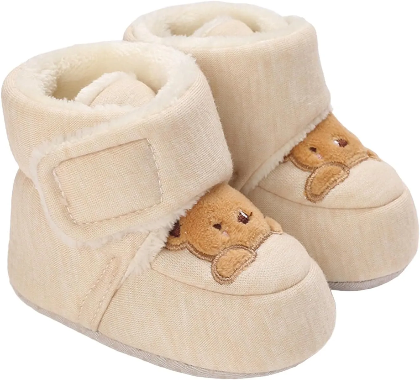 Newborn Booties Infant Baby Boys Girls Cozy Fleece Ankle Boots Soft Bottom Newborn Warm Winter Fuzzy Socks Shoes