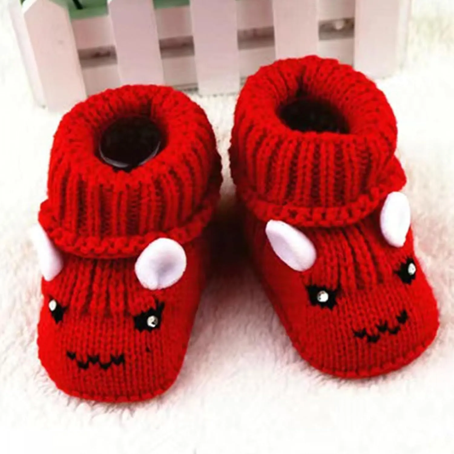 Newborn Knit Booties Soft Baby Boots for Infant Boys Girls No-Slip Soft First Walking Shoes Home Indoor Sock Shoes