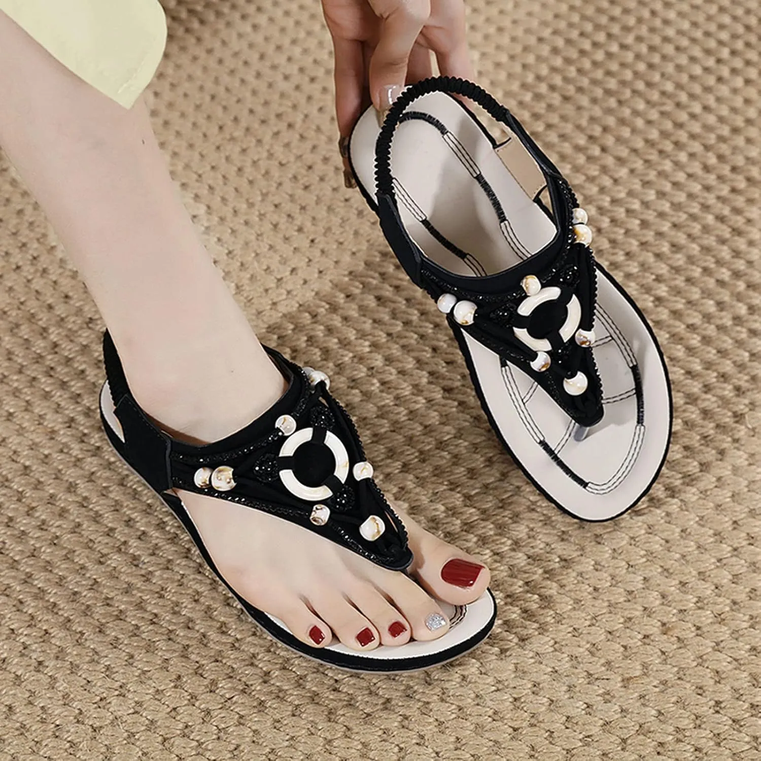 Orthopedic Sandals for Women Arch Support Wild Womens Comfortable Walking Sandals Orthopedic Flats Wide Sandals Women Comfortable Dressy Silver Womens Slip N Walking Shoes Womens Heel Sandals
