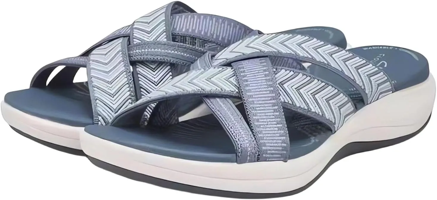 Orthopedic Sandals for Women Casual Lightweight Sandal Summer Walking Slides Sandals Wide Width Fasciitis Soft Cushion Shoes Comfortable Recovery Slippers with Arch Support