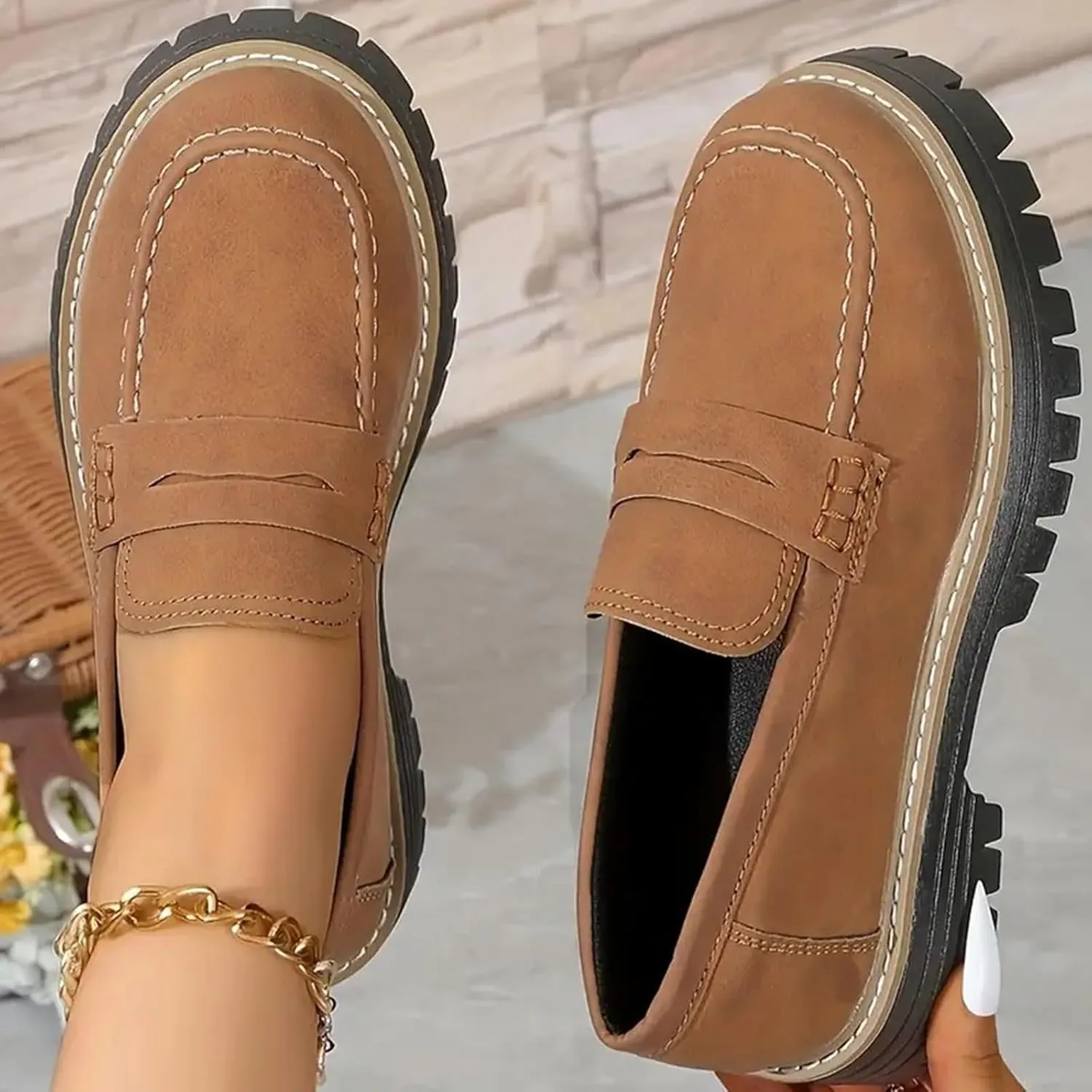 Orthoture-Orthopedic Platform Loafers Orthoture Womens Shoes Womens Loafers Comfortable Slip On Comfort Casual Fashion