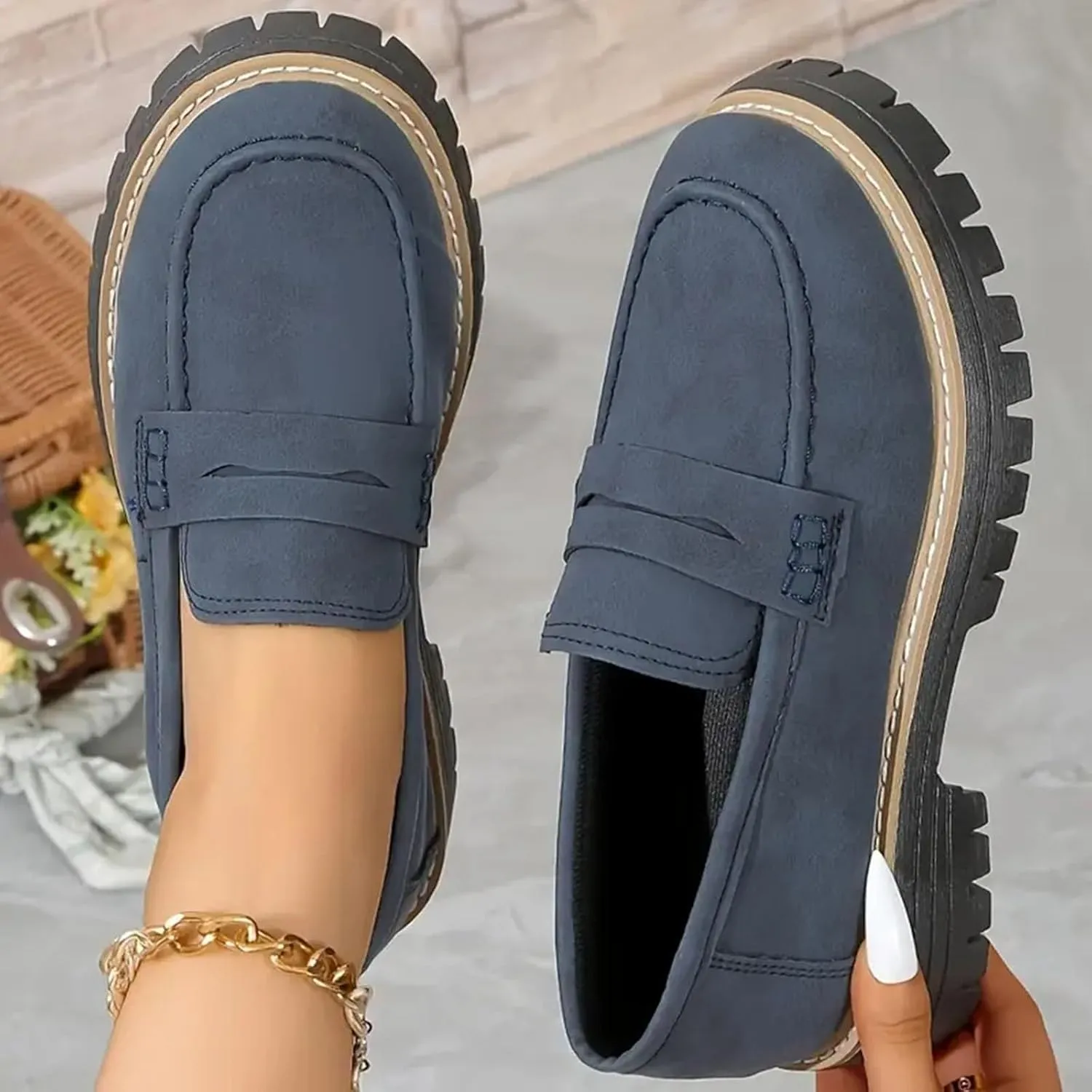 Orthoture Womens Shoes Orthoture Orthopedic Platform Loafers Womens Loafers Comfortable Slip on Comfort Casual Fashion