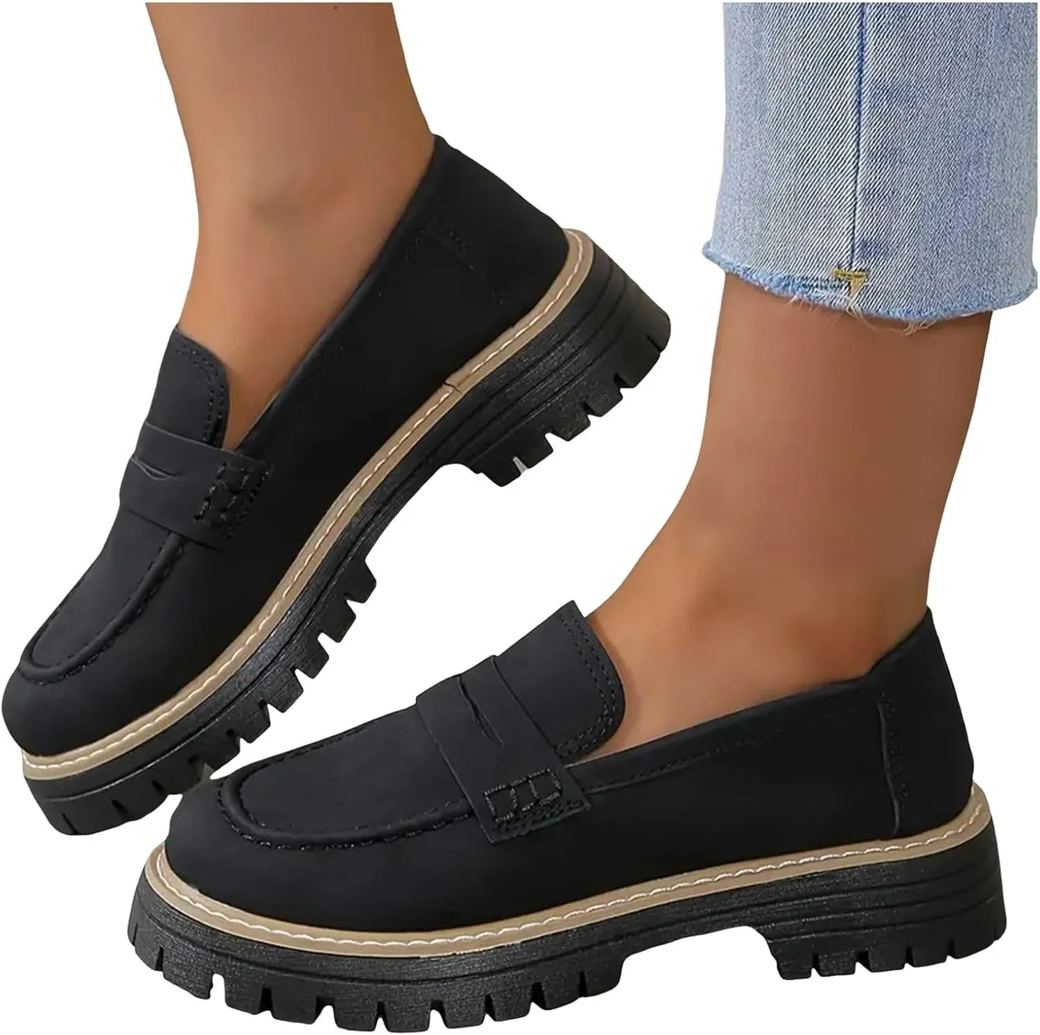 Orthoture Womens Shoes Orthoture Orthopedic Platform Loafers Womens Loafers Comfortable Slip on Comfort Casual Fashion