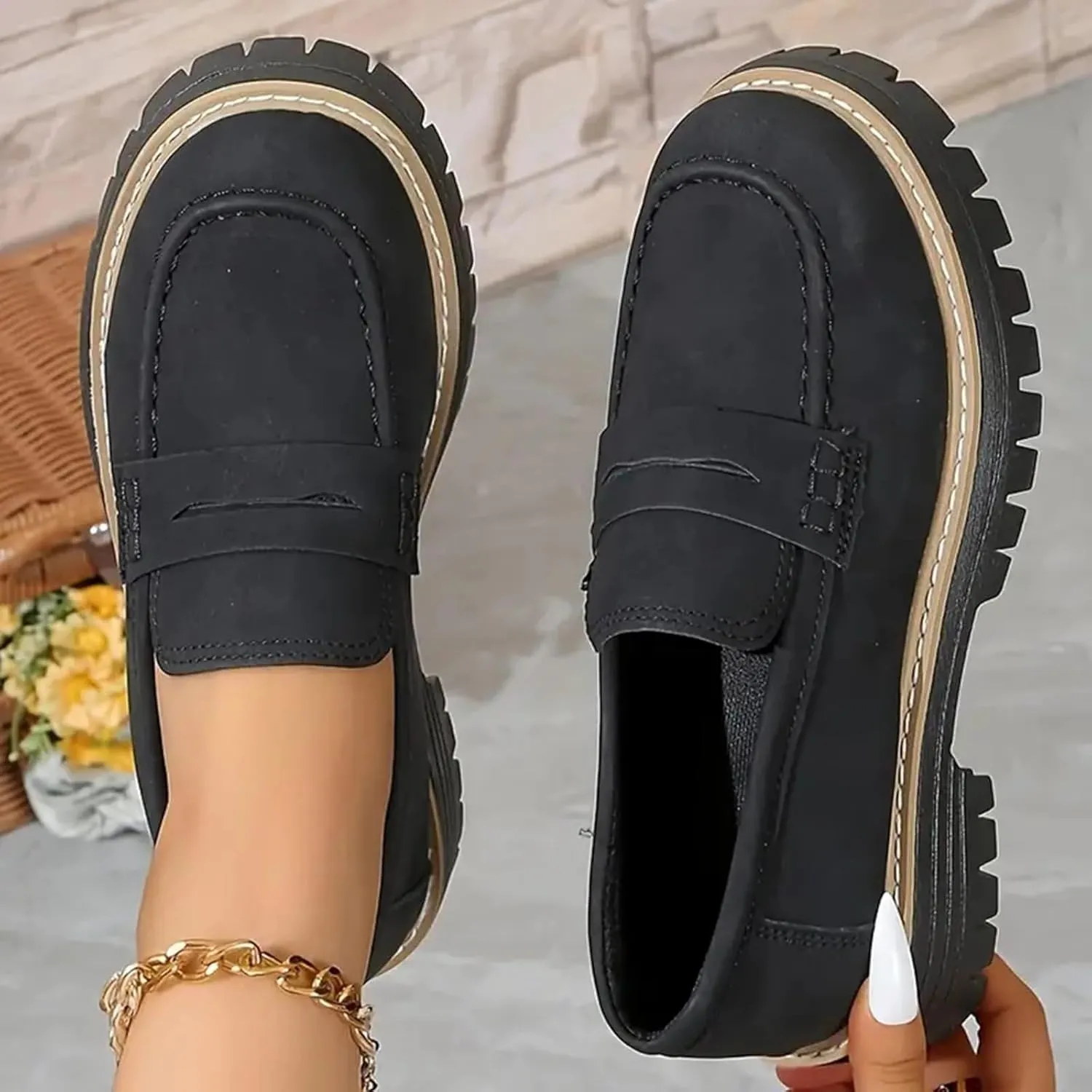 Orthoture Womens Shoes Orthoture Orthopedic Platform Loafers Womens Loafers Comfortable Slip on Comfort Casual Fashion
