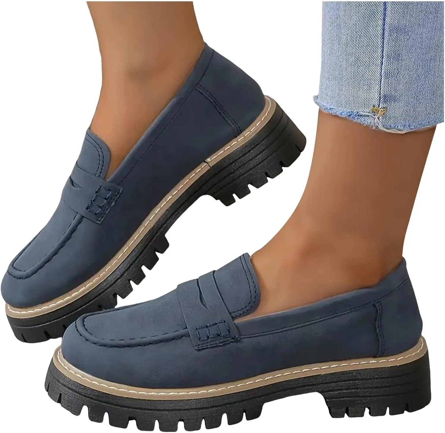 Orthoture Womens Shoes Orthoture Orthopedic Platform Loafers Womens Loafers Comfortable Slip on Comfort Casual Fashion