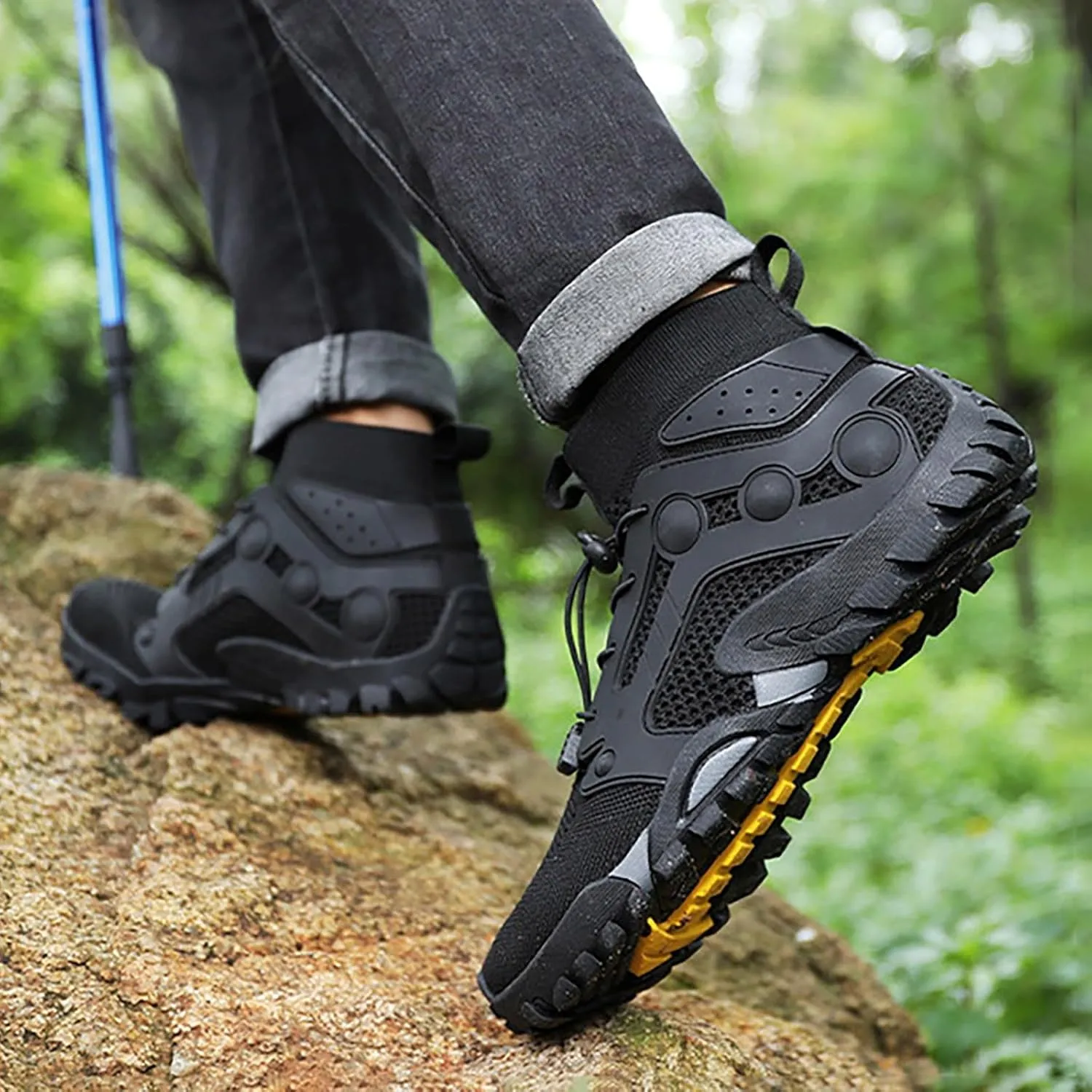Outdoor Hiking Shoes Men Non Slip Hiking Work Clothes Sports Shoes Swimming Wading Off Road and River Sneaker for Men Men's F