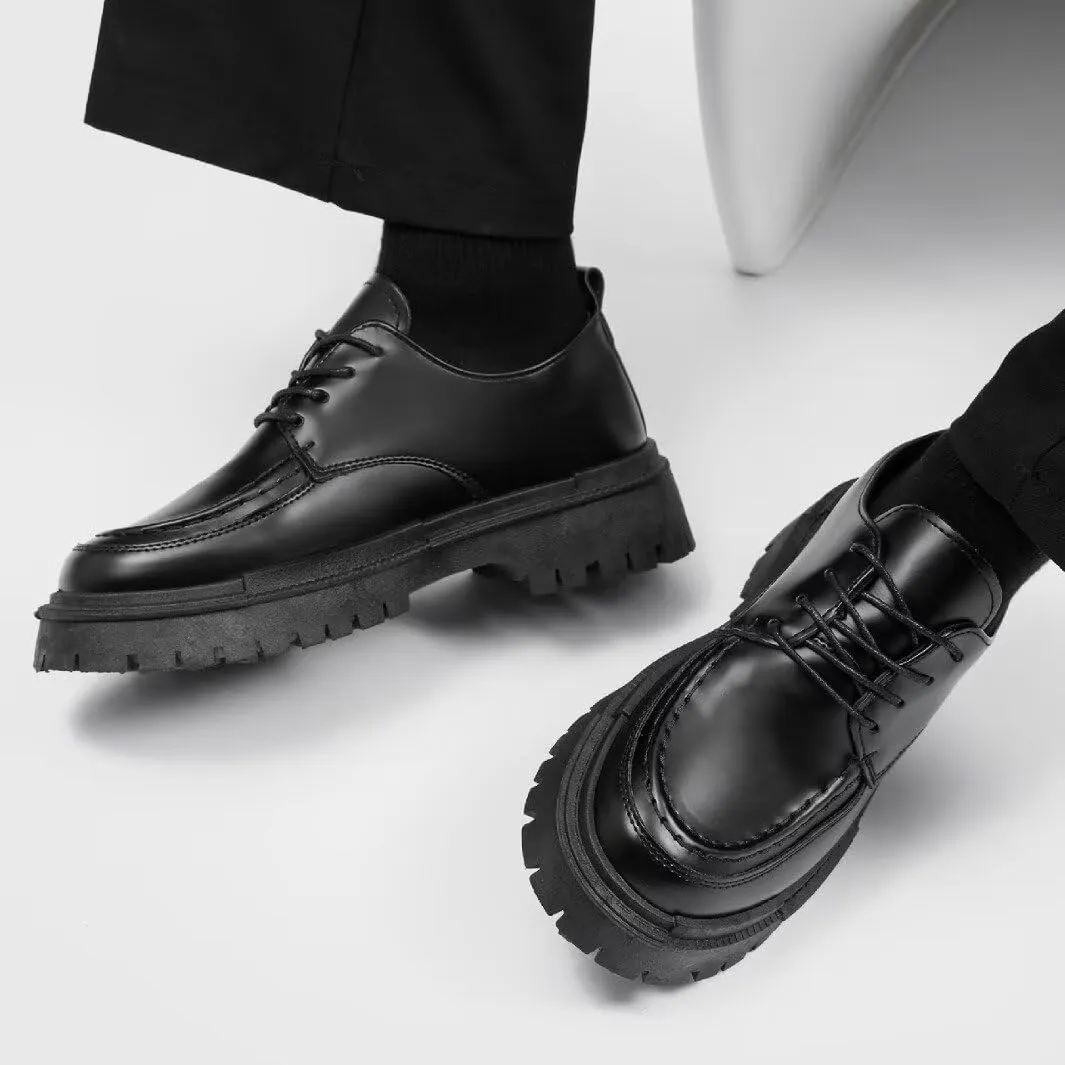 Oxford Shoes for Men,Platform Oxfords Footwear Low Heel Lace-Up Sneakers Chunky Classic Oxford,Business Work Office Dress Shoe