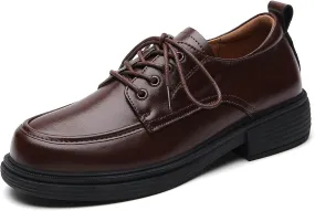 Oxford Shoes for Women Womens Oxford Shoes Lace-Up Round Toe Leather Flat Non-Slip Fashion Classic Business Casual Comfortable Dressy Office Work Ladies Shoes