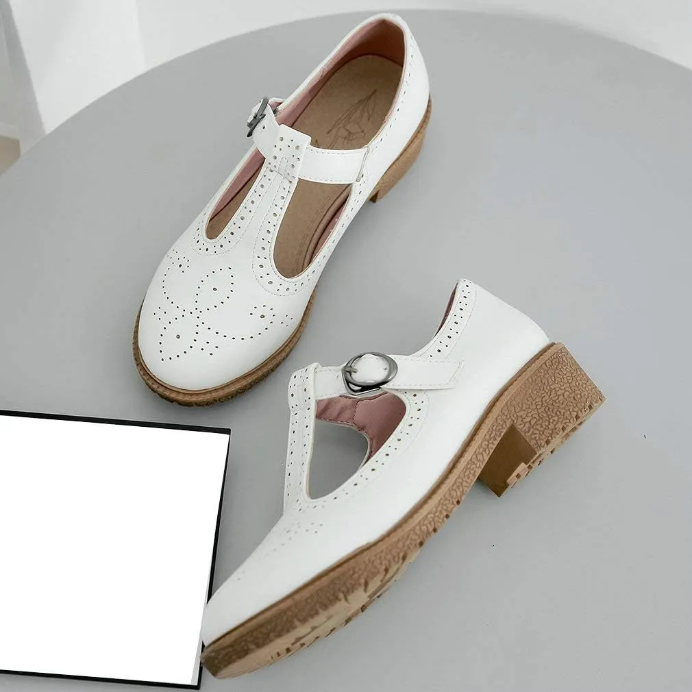 Parisuit Womens T Strap Mary Jane Low Heels Pumps Vintage Chunky Oxfords Dress Shoes