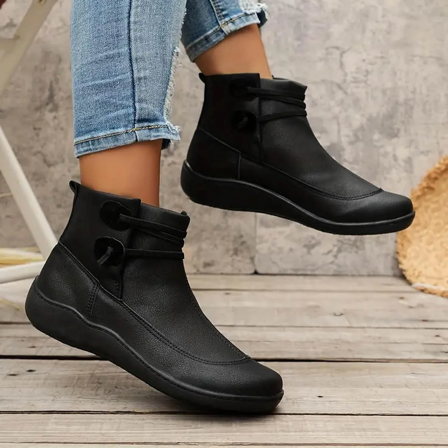 peqiut Womens Cowboy Boots Comfortable Platform Heel Round Toe Zipper Womens Cowboy Boots Ankle Lace Up Casual Boots for Women