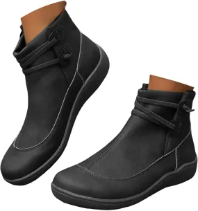 peqiut Womens Cowboy Boots Comfortable Platform Heel Round Toe Zipper Womens Cowboy Boots Ankle Lace Up Casual Boots for Women