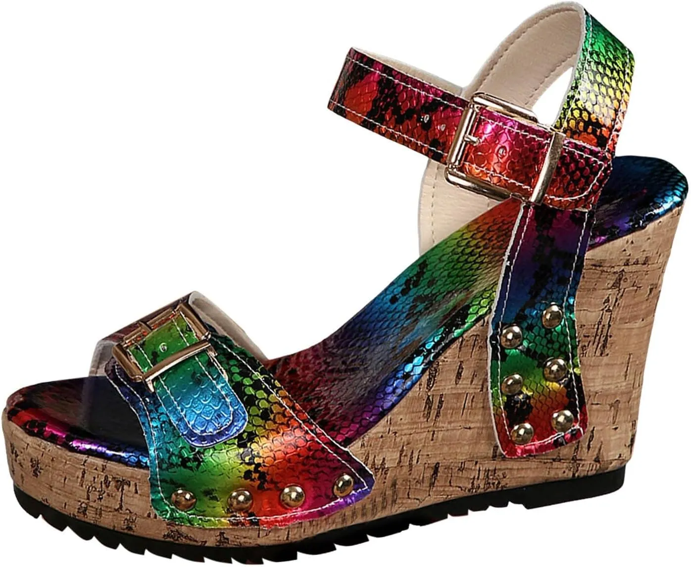 Platform Sandals Flower Low Heel Dressy Sandals Comfortable Summer Platform Casual Dress Women Sandal