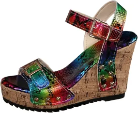 Platform Sandals Flower Low Heel Dressy Sandals Comfortable Summer Platform Casual Dress Women Sandal