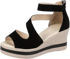 Platform Sandals for Women Comfortable High Heeled Wedges with Adjustable Buckle Womens Summer Open Toe Wedges Sandals