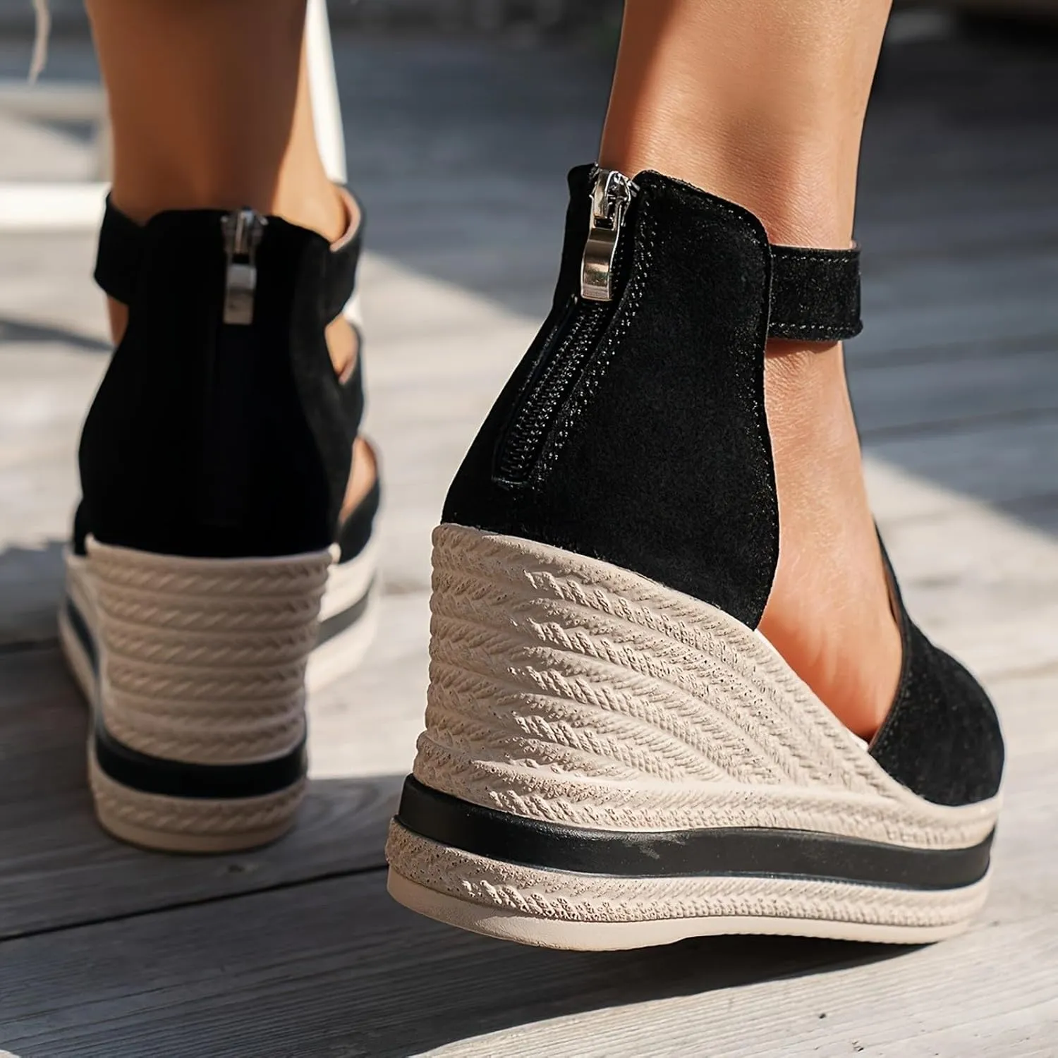 Platform Sandals for Women Comfortable High Heeled Wedges with Adjustable Buckle Womens Summer Open Toe Wedges Sandals