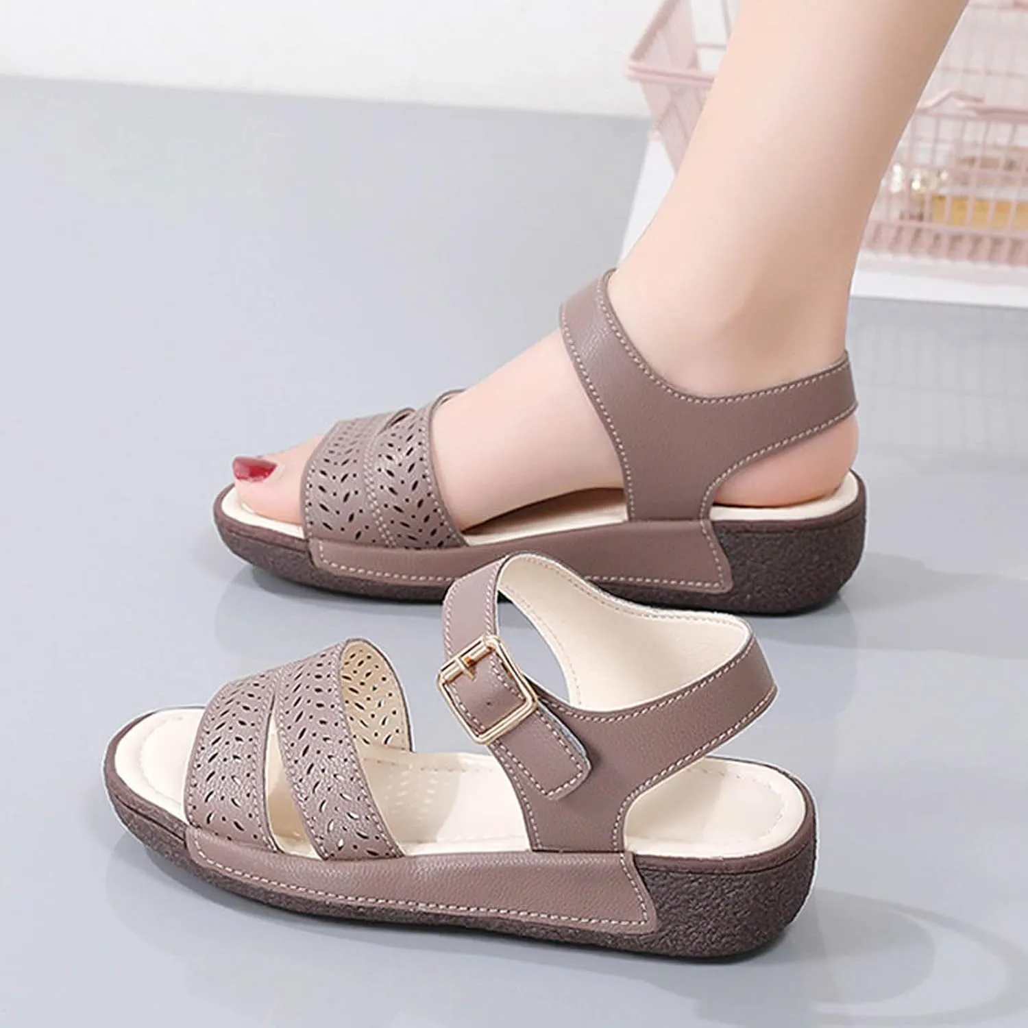 Platform Sandals for Women Summer Low Wedges Womens Comfortable Open Toe Sandal Breathable Casual Sandals