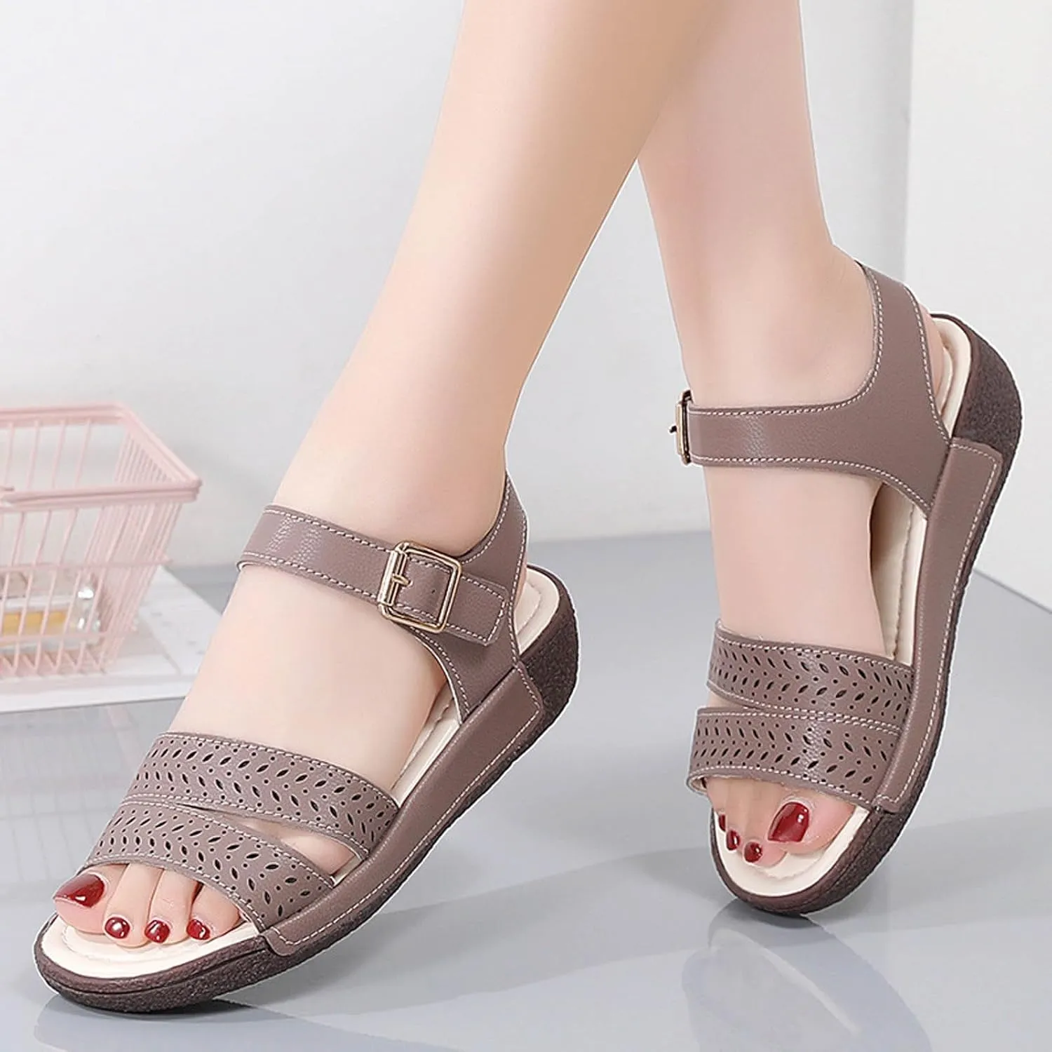 Platform Sandals for Women Summer Low Wedges Womens Comfortable Open Toe Sandal Breathable Casual Sandals