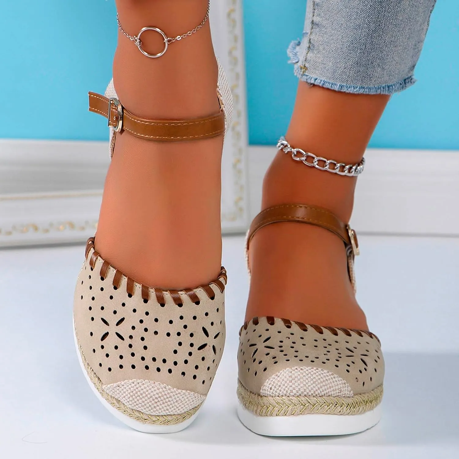 Platform Sandals for Women Womens Wedge Sandals Low Heel Dressy Sandals Women's Classic Wedge Heels Sandals