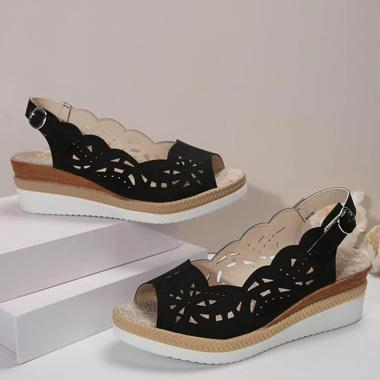 Platform Sandals Women Ankle Strap High Heel Wedges for Women Womens Comfort Lightweight Platform Sandals
