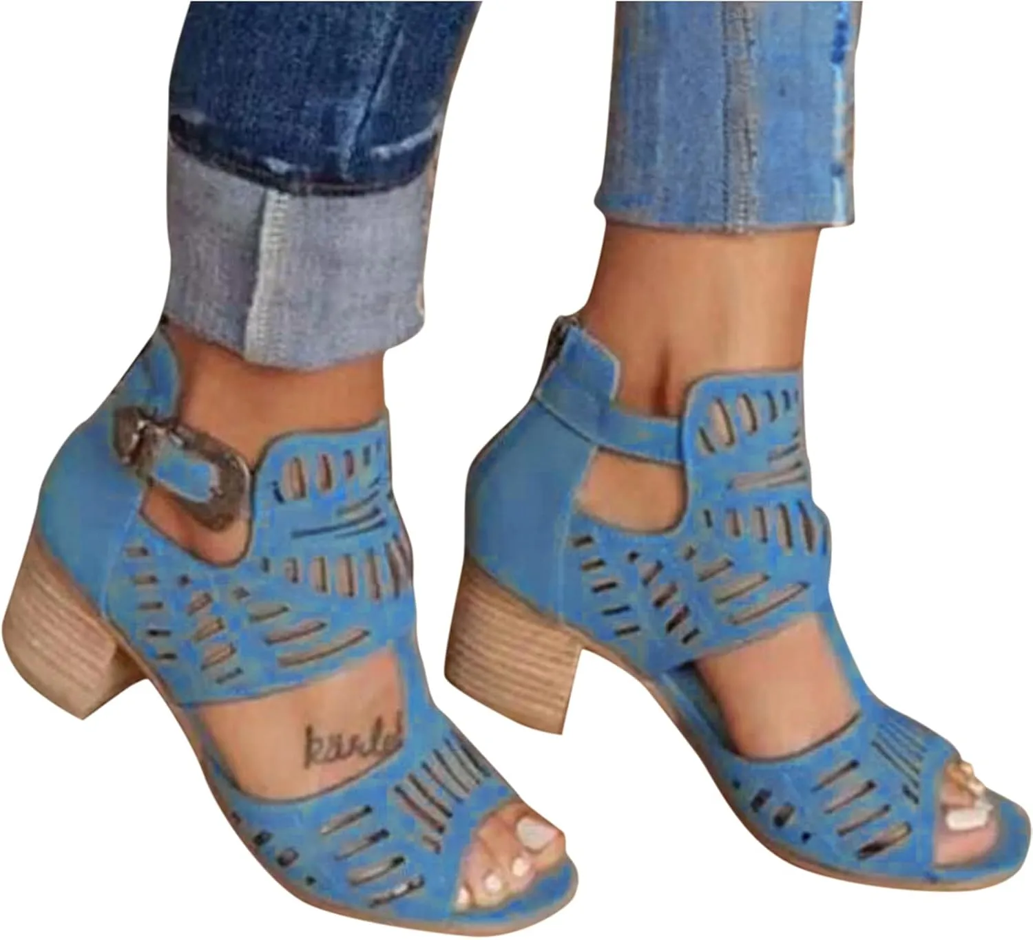 Platform Sandals Women Womens Platform Sandals Women's Ankle Strap Low Wedge Walking Women Low Wedges Wedges for Leather
