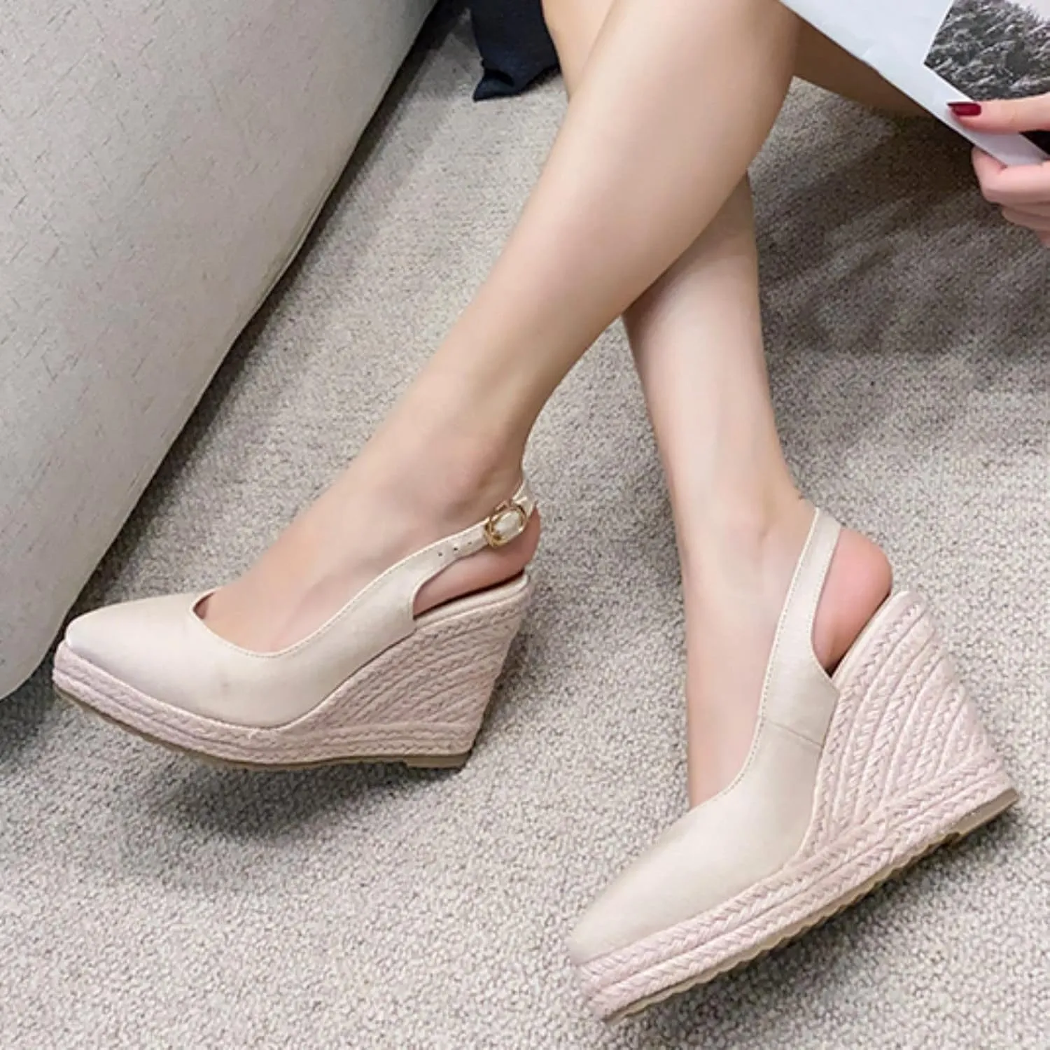 Platform Sandals Women's Ankle Strap Low Wedge Sandals Womens Sandals Womens Summer Open Toe Wedges Sandals