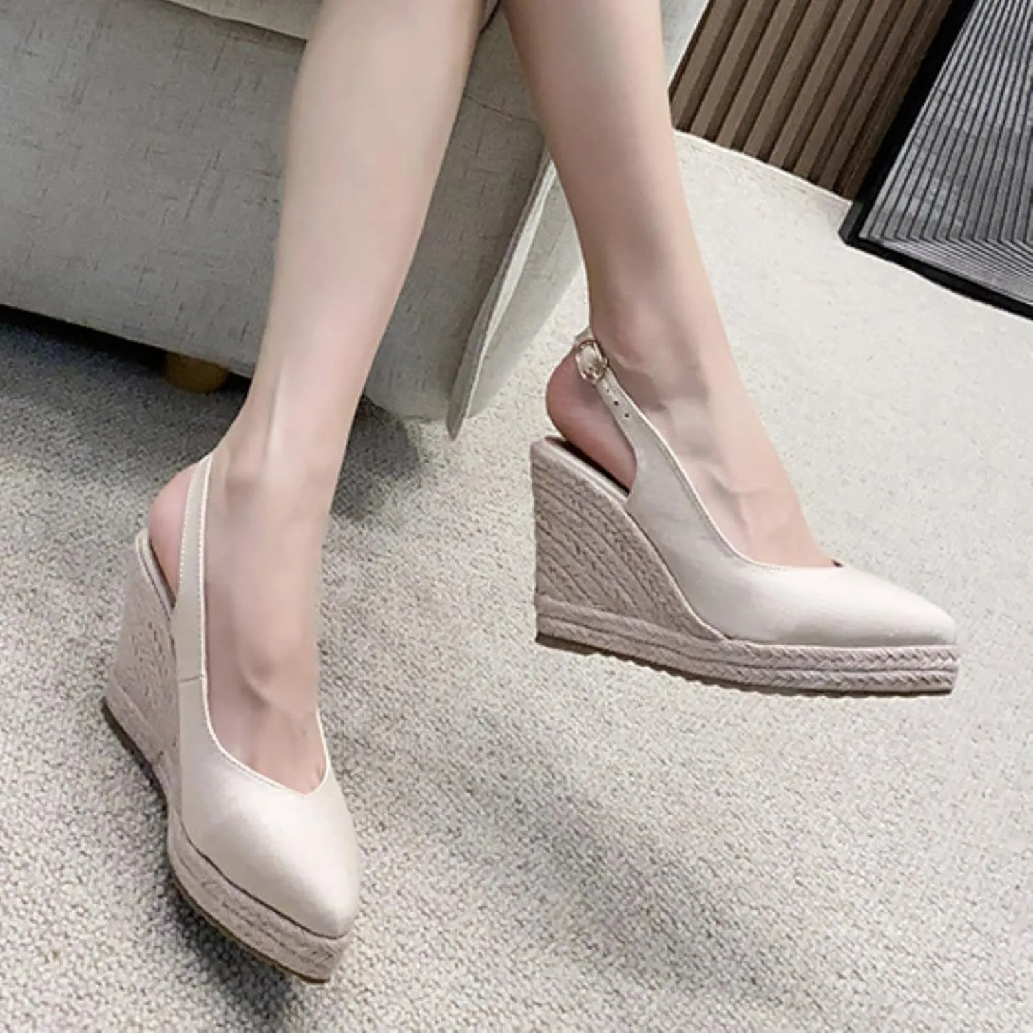 Platform Sandals Women's Ankle Strap Low Wedge Sandals Womens Sandals Womens Summer Open Toe Wedges Sandals