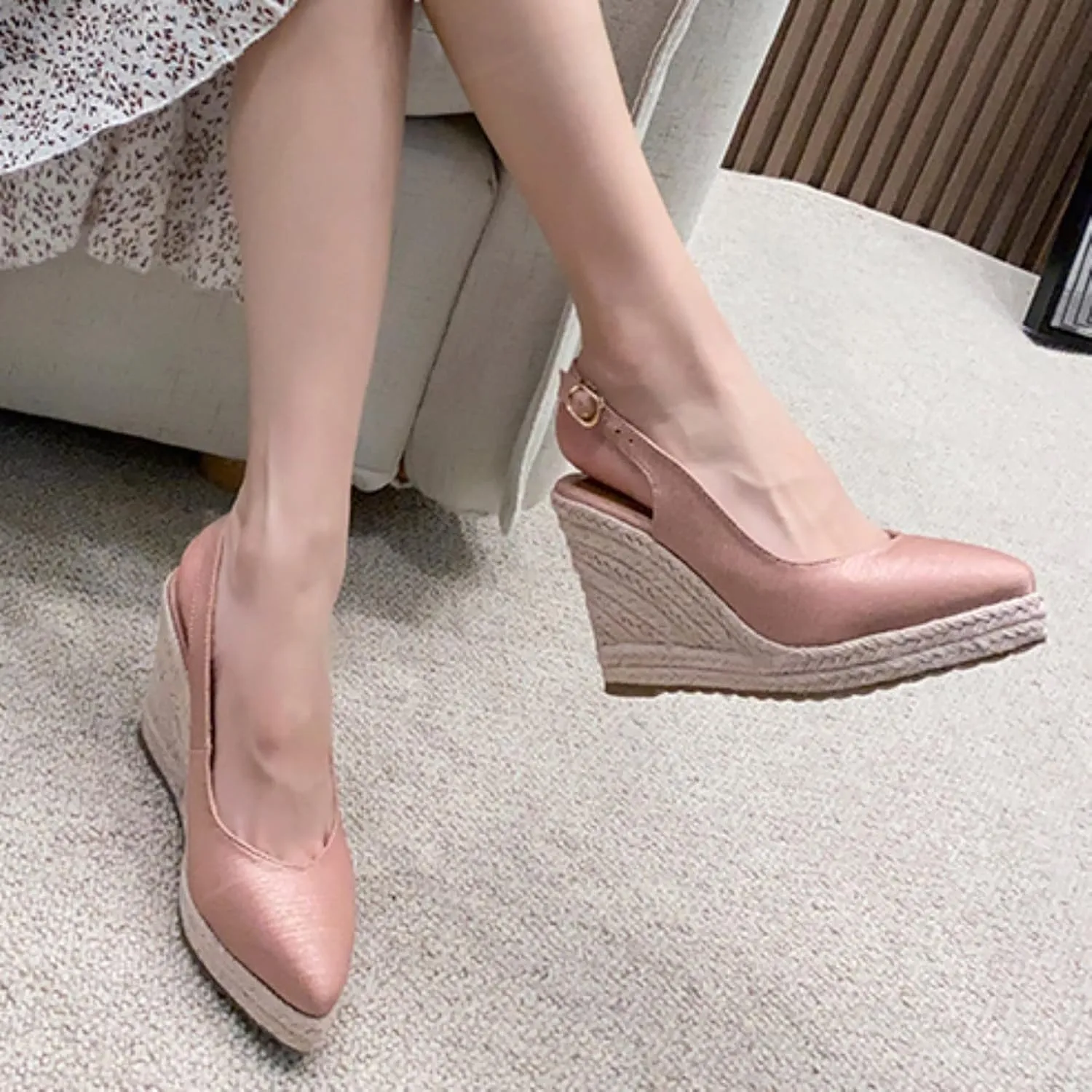 Platform Sandals Women's Ankle Strap Low Wedge Sandals Womens Sandals Womens Summer Open Toe Wedges Sandals