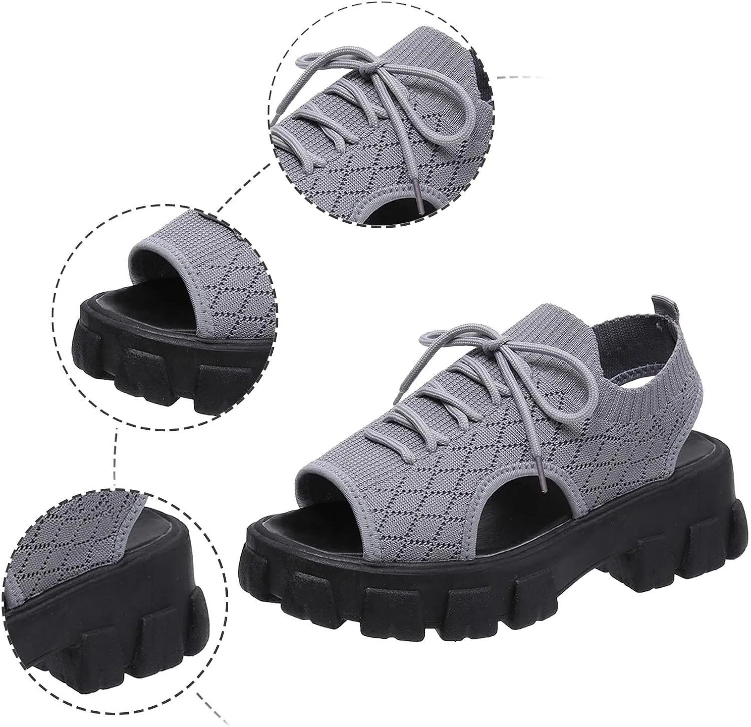 Platform Sandals Women's Classic Wedge Heels Sandals Womens Summer Shoes Open Toe Flatform Wedge Casual Sandal