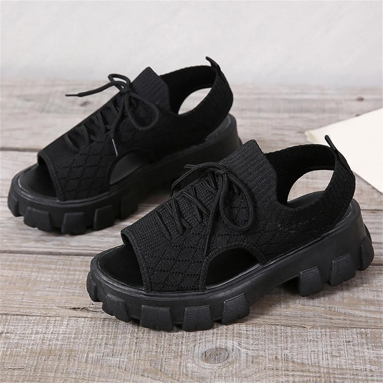 Platform Sandals Women's Classic Wedge Heels Sandals Womens Summer Shoes Open Toe Flatform Wedge Casual Sandal