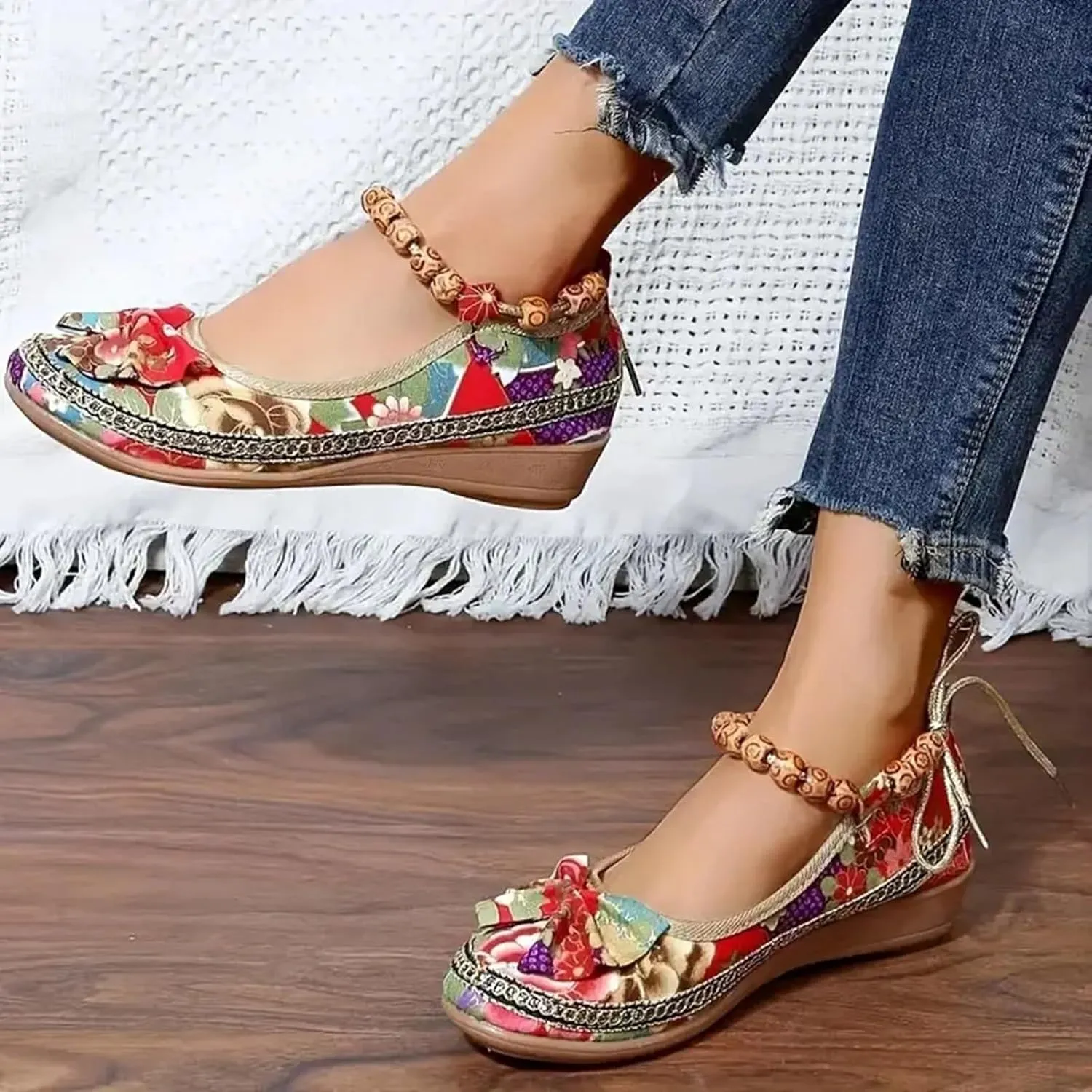Platform Sandals Womens Sandals with Memory Foam Insole and Cork Footbed Womens Low Wedges Platform Sandals
