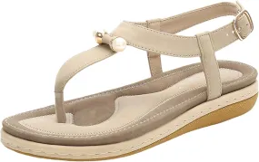 Platform Sandals Womens Sandals with Memory Foam Insole and Cork Footbed Women's Platform Sandals Wedge Open Toe Sandals