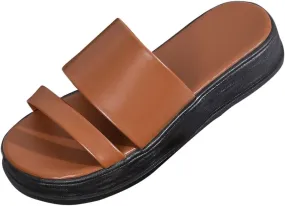 Platform Sandals Womens Summer Thick Sole Sandal Shoes Cute Lightweight Chunky Slides with Comfort Flatform Slides
