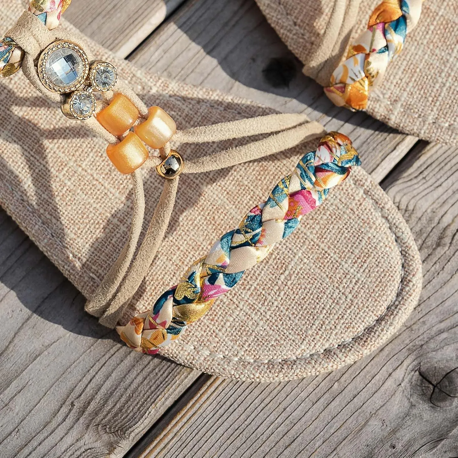 Platform Wedge Sandals Women's Thin Soled Shoes Fashionable And Casual Woven Flat Soled Outdoor Sandals